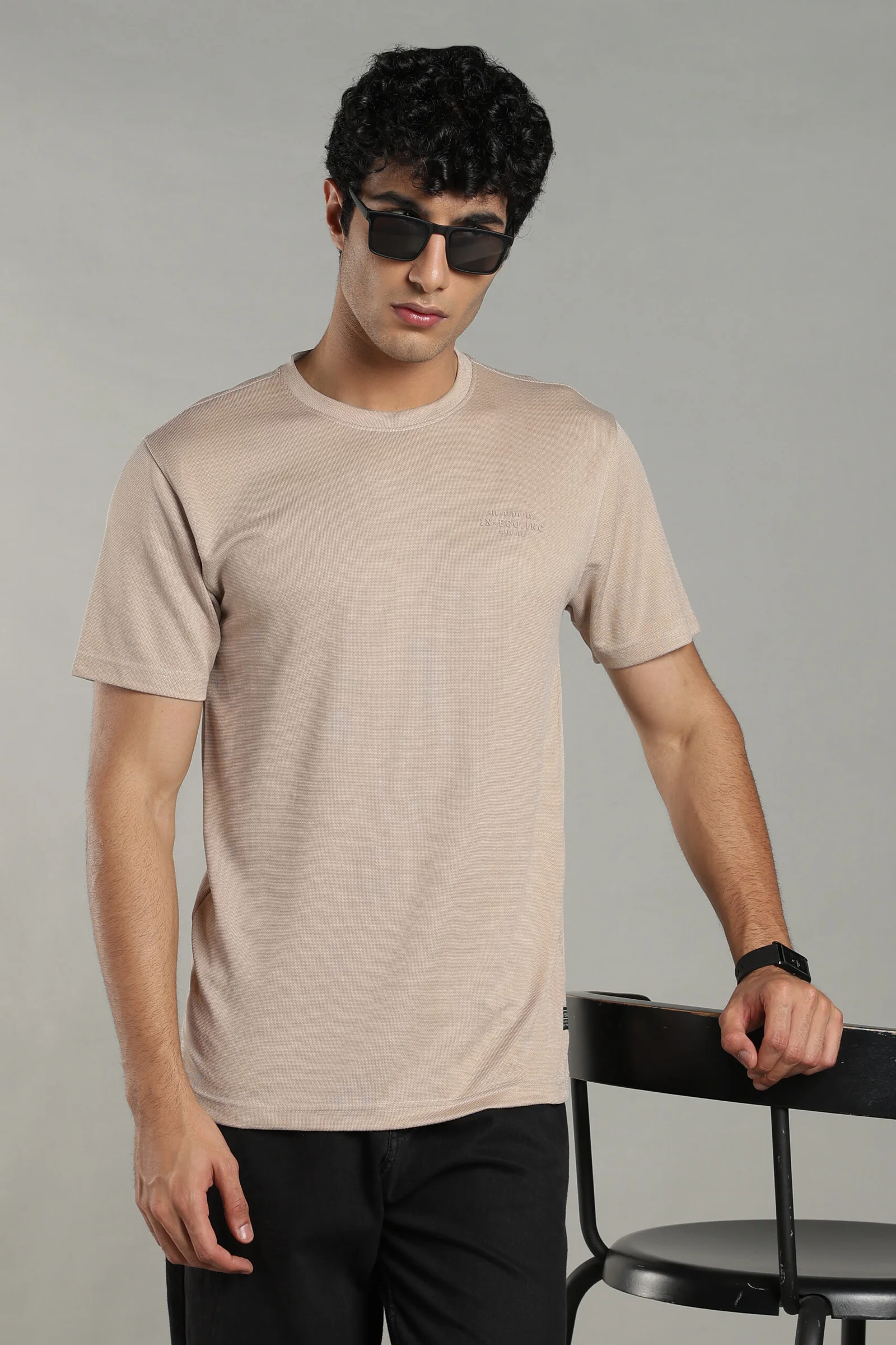 Men’s Birdseye Cotton Round Neck T-Shirt, view 1 of 16