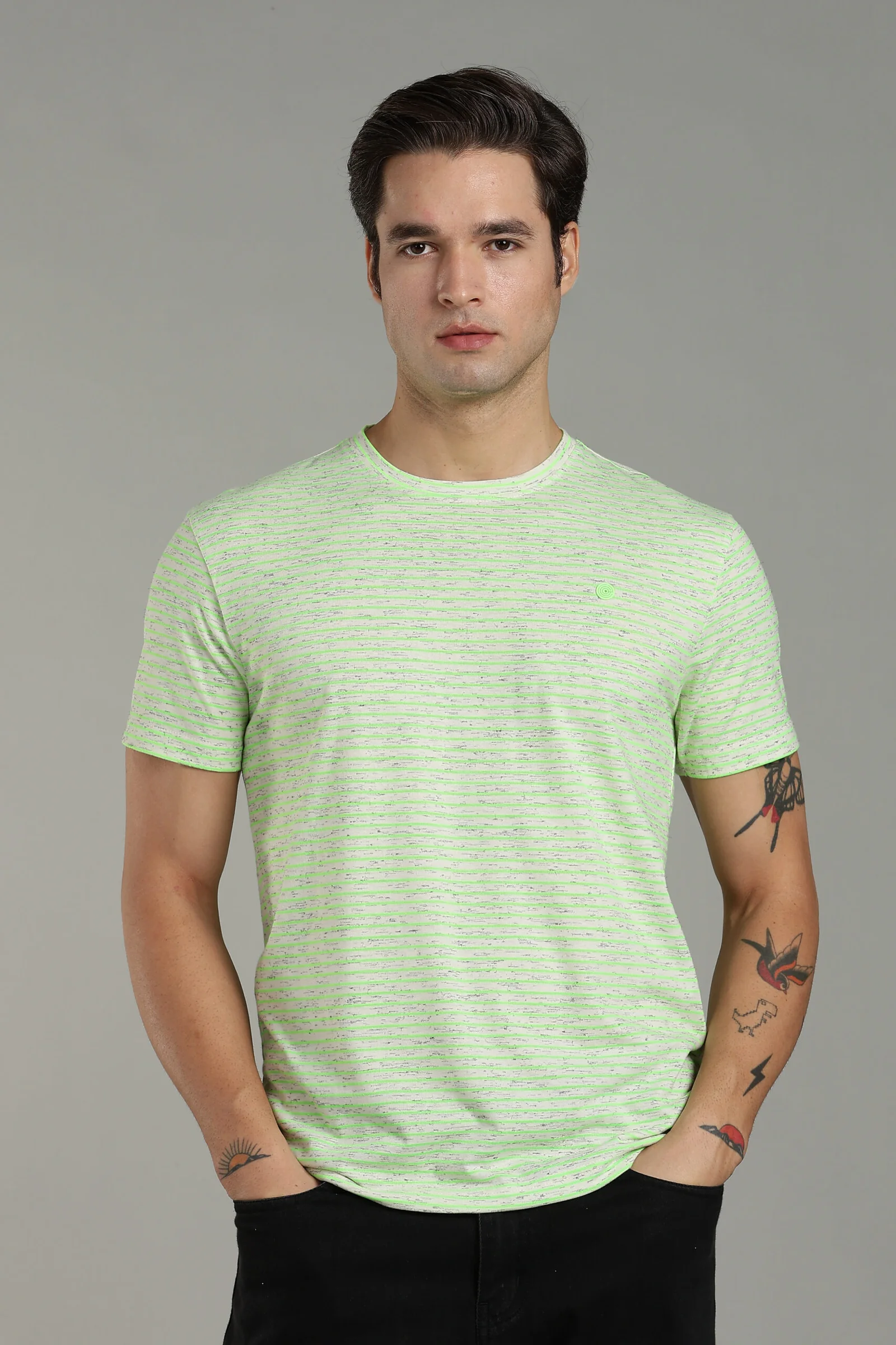 Men’s Injection Stripe Round Neck T-Shirt, view 1 of 17