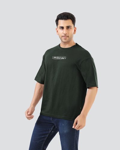 Men’s Oversized Dual Print Crew Neck T-Shirt