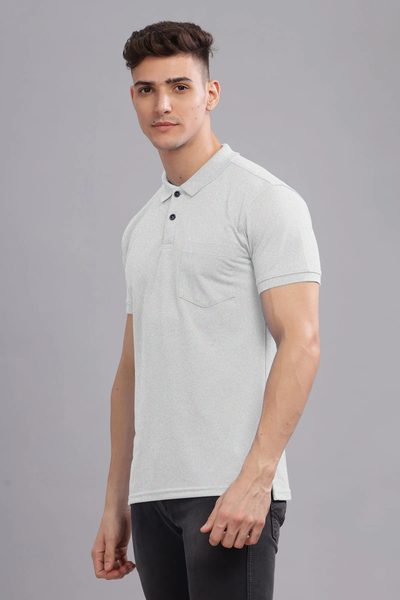 Men’s Combed Pique Cotton Polo with Pocket Embroidery